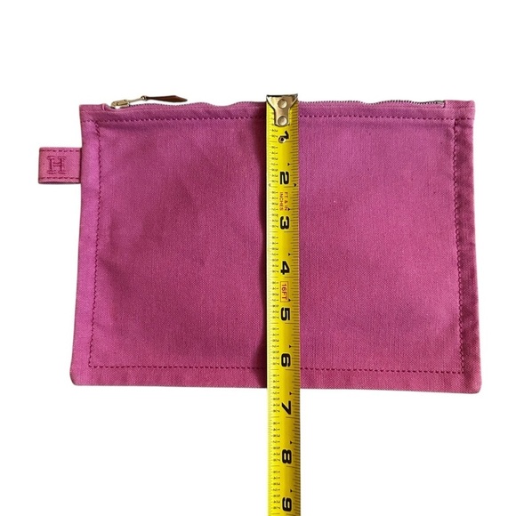 Authentic Hermès Pink Bora Bora Pouch Canvas Small Clutch Cosmetic Case - Picture 9 of 16